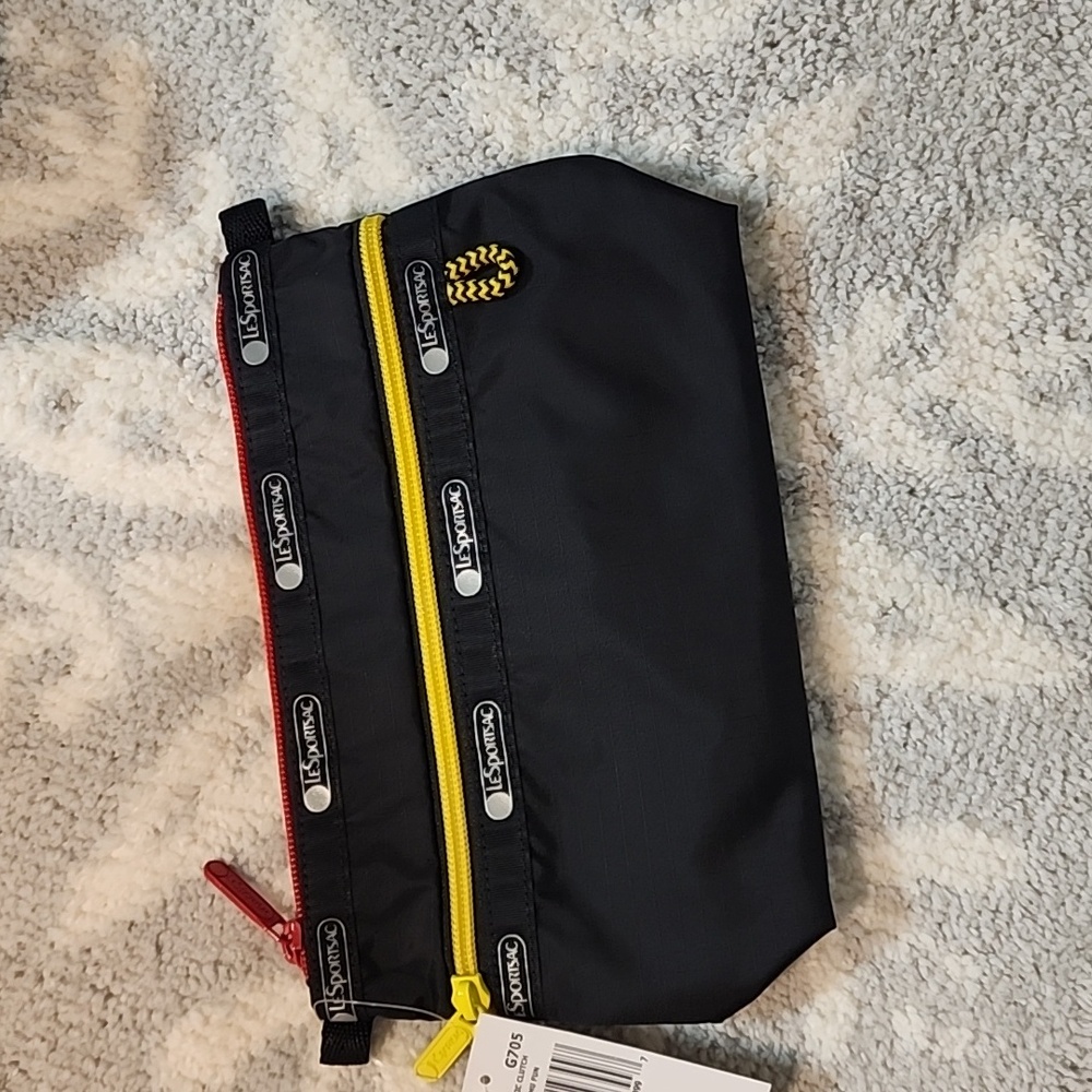 Lesportsac Black Pokémon Pikachu Fun Cosmetic Clutch Nylon Travel Bag W.Q …